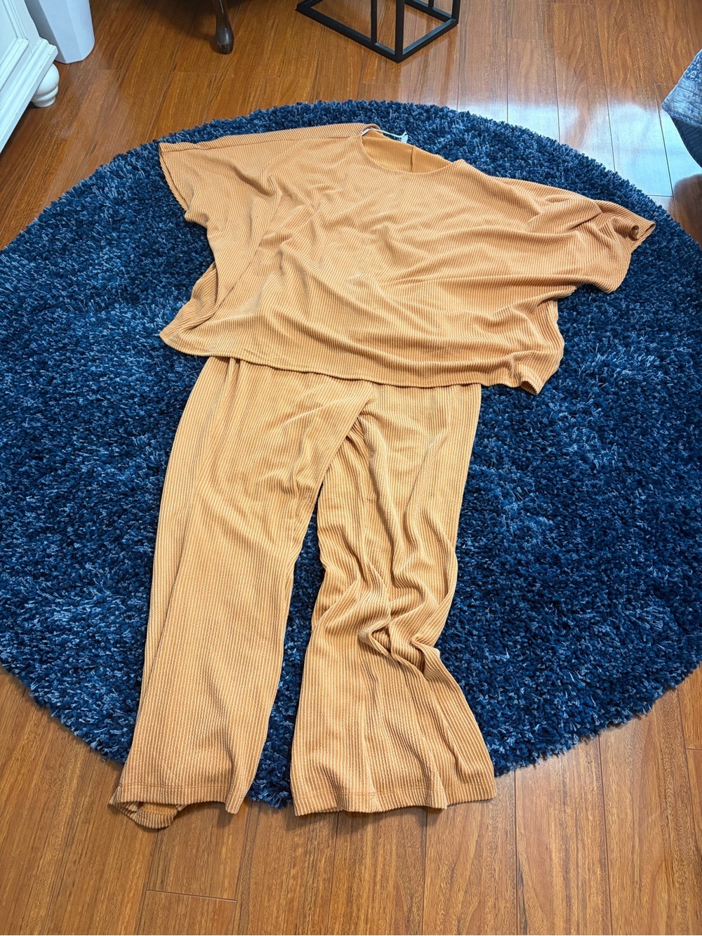 Scarlett Ribbed Two-Piece Set in Mustard Yellow